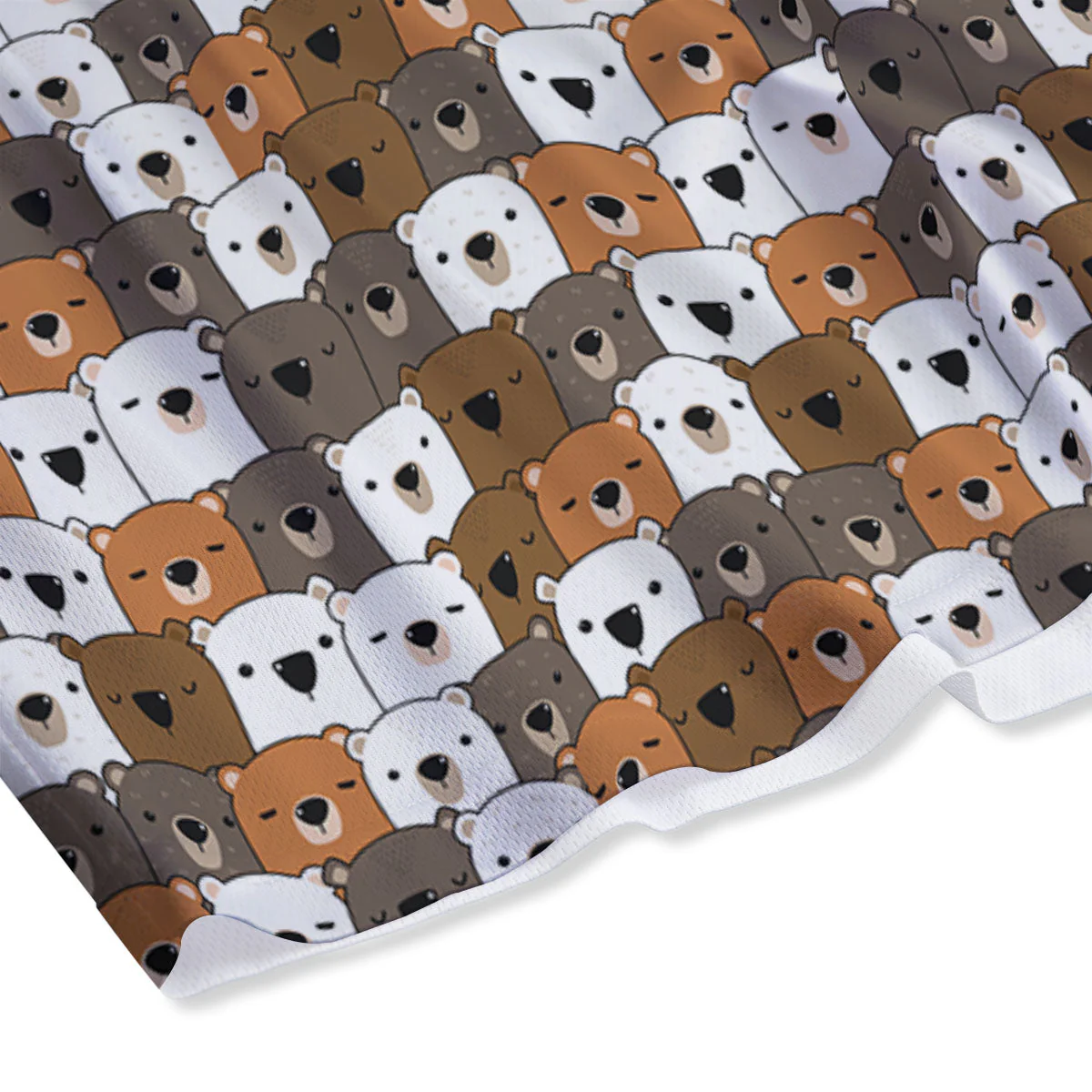 Grizzly Bear Cute Baby Print Pattern Mesh Shorts - Image 4