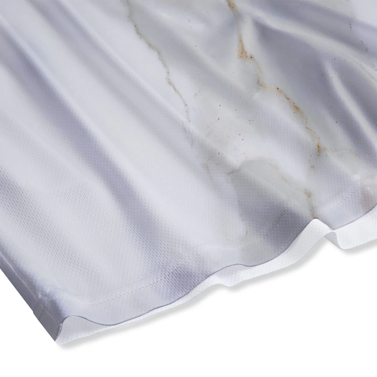 Grunge Marble White Print Pattern Mesh Shorts - Image 4