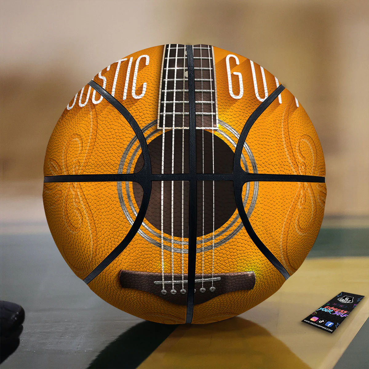 Guitar Acoustic Print Basketball