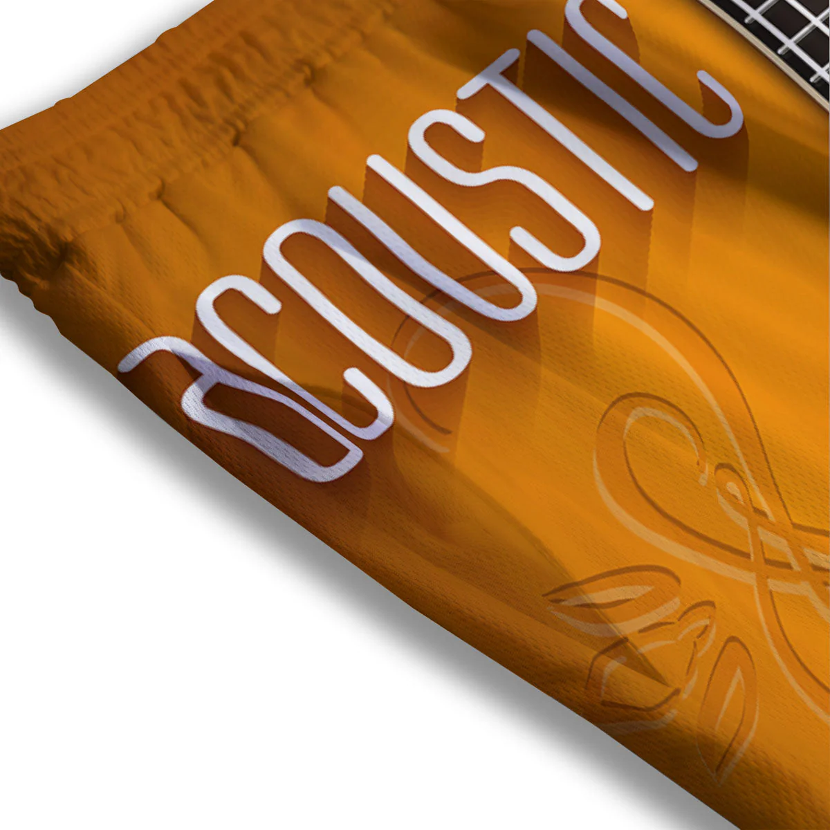 Guitar Acoustic Print Mesh Shorts - Image 3