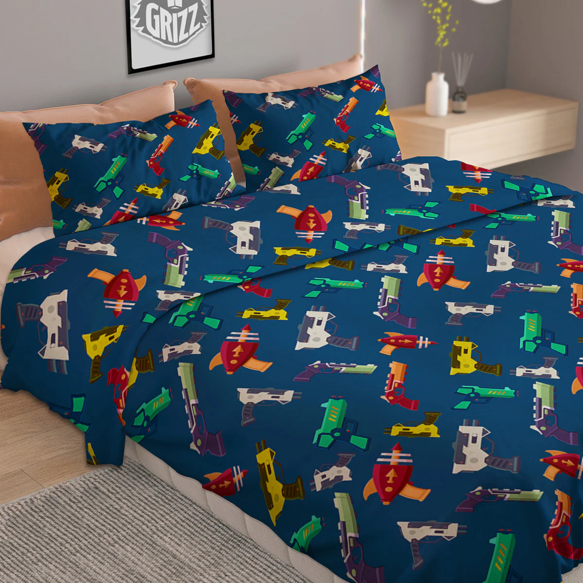 Guns Game Colorful Print Pattern Duvet Cover Bedding Set - Image 2