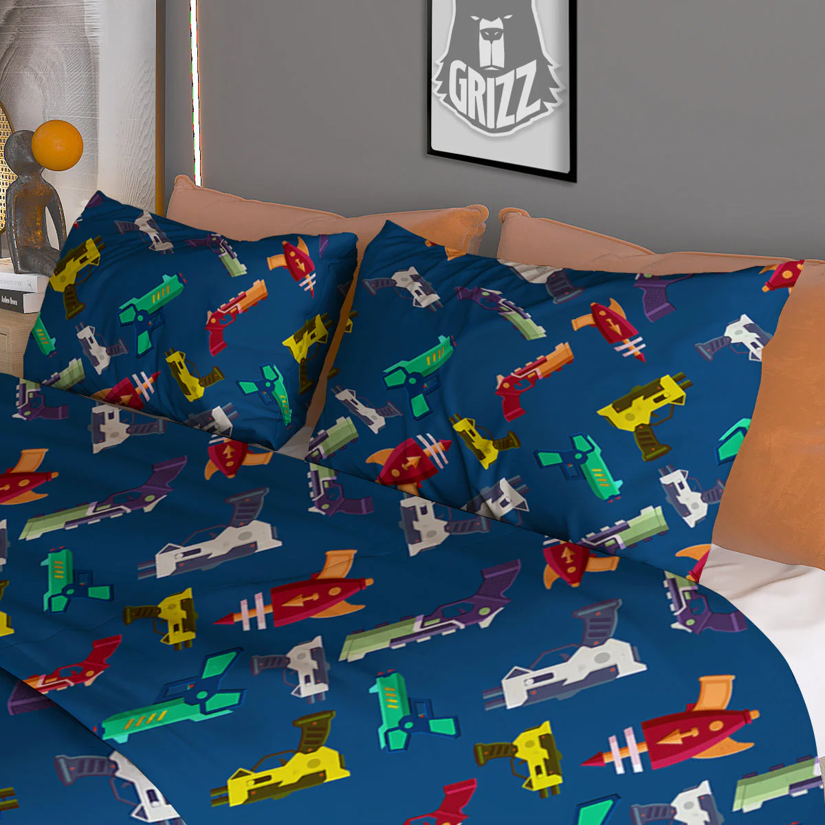 Guns Game Colorful Print Pattern Duvet Cover Bedding Set - Image 3