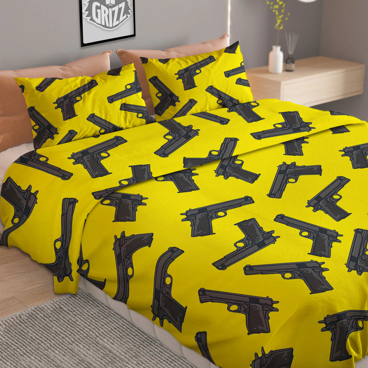 Guns Military Print Pattern Duvet Cover Bedding Set - Image 2