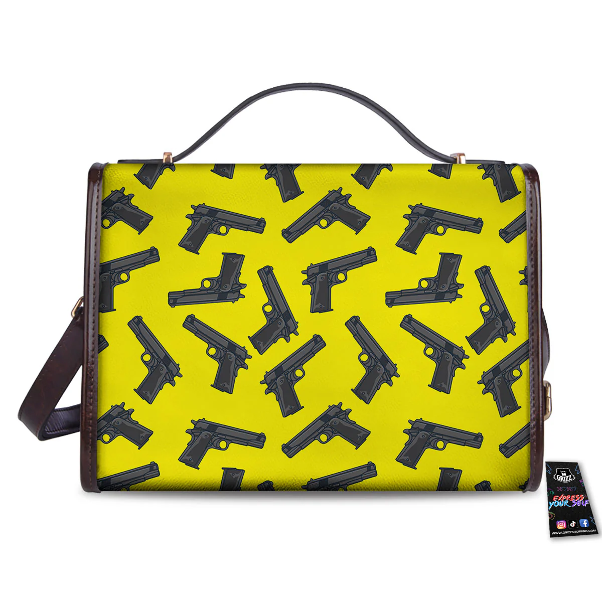 Guns Military Print Pattern Women's Satchel Bag - Image 2