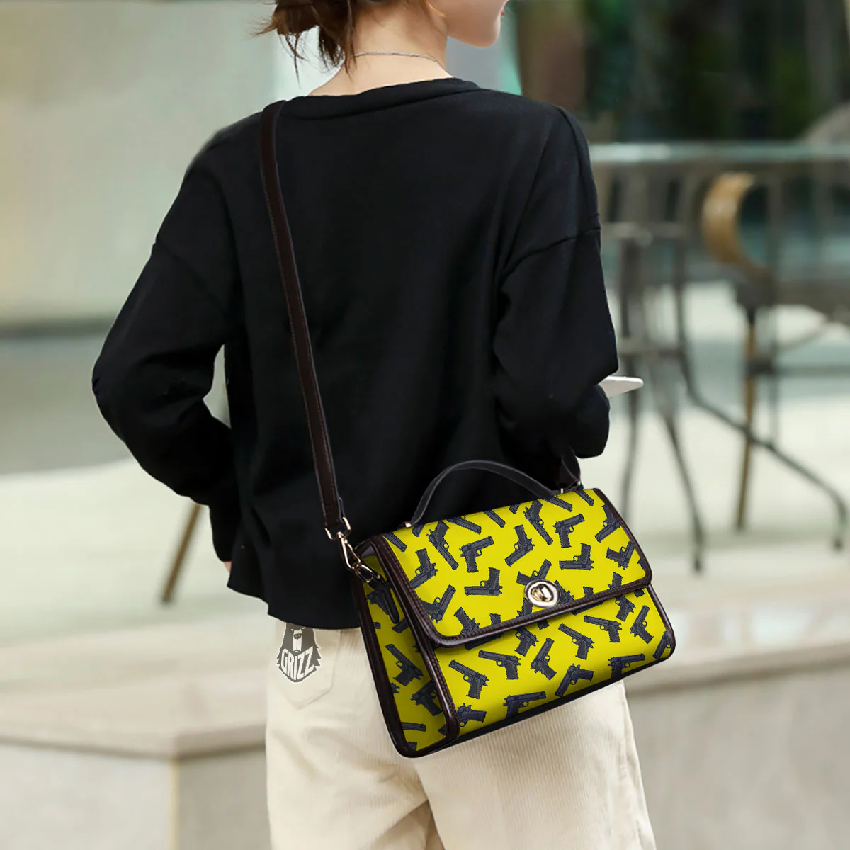 Guns Military Print Pattern Women's Satchel Bag - Image 3