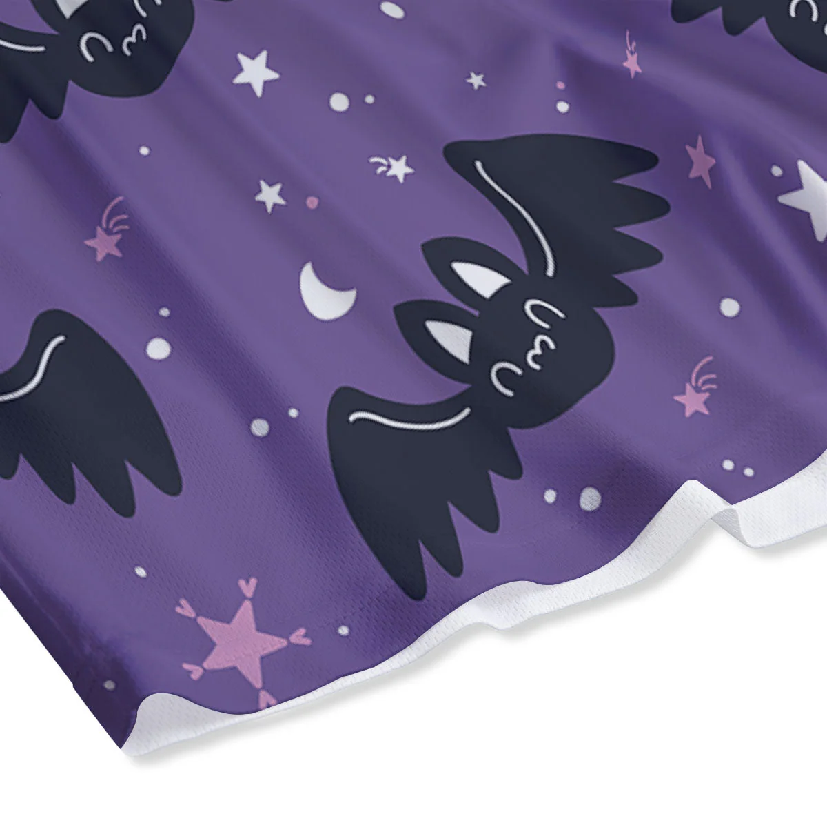 Halloween Bat Black And Purple Print Mesh Shorts - Image 4