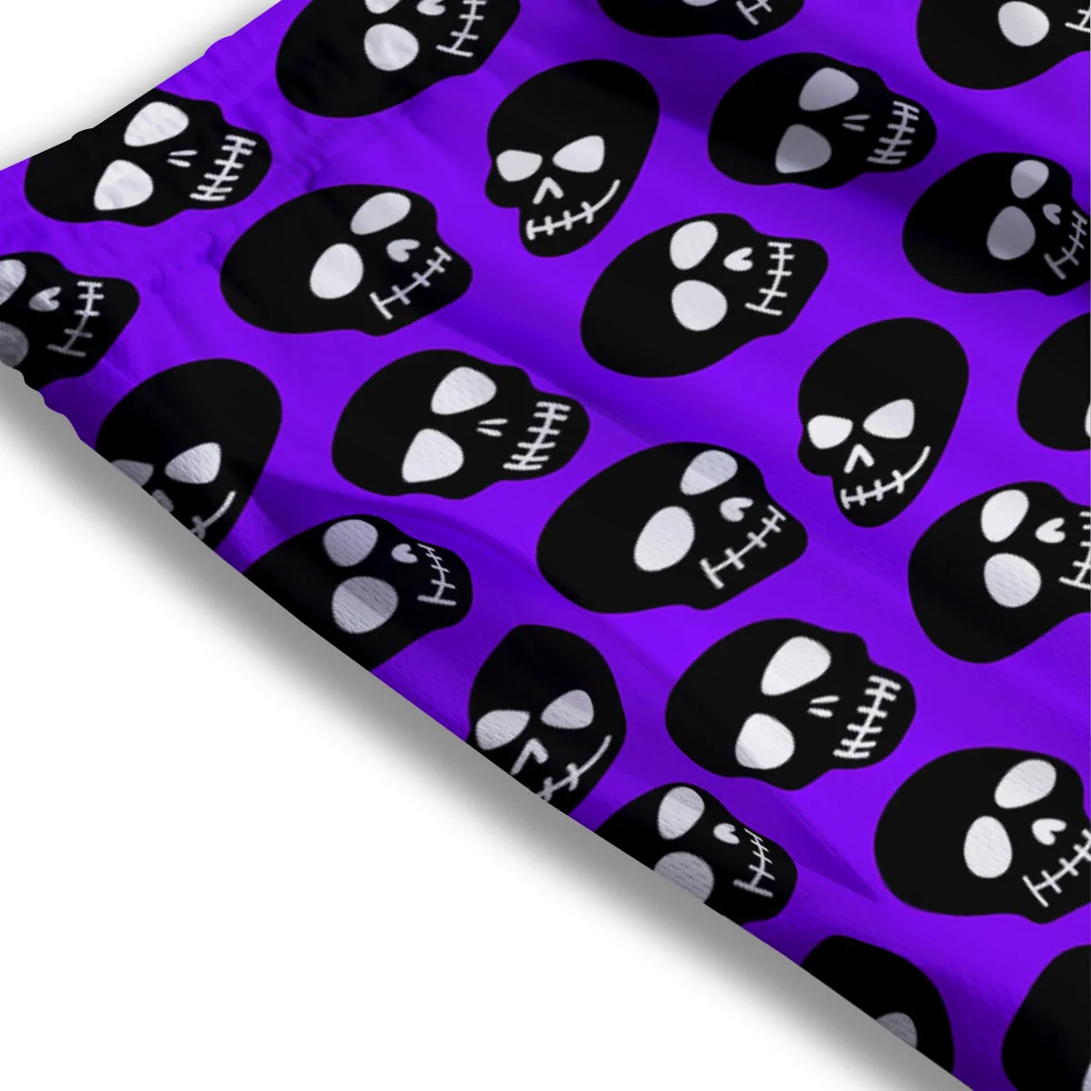 Halloween Black And Purple Print Pattern Mesh Shorts - Image 3