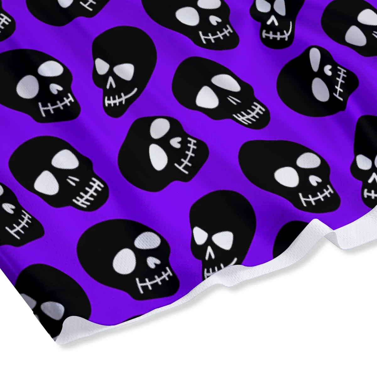 Halloween Black And Purple Print Pattern Mesh Shorts - Image 4
