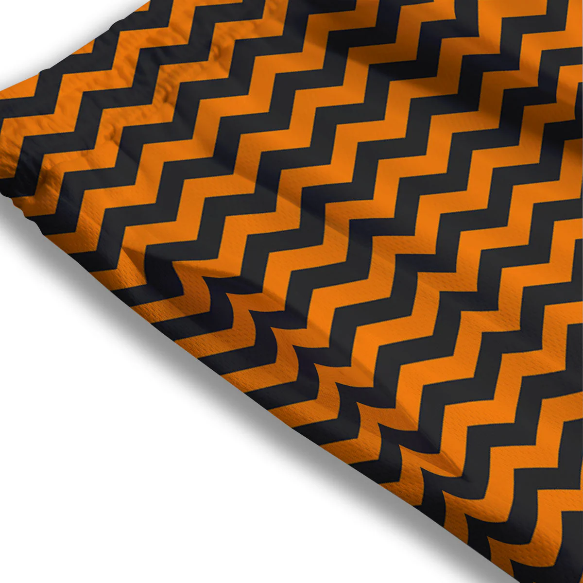 Halloween Chevron Orange Print Pattern Mesh Shorts - Image 3