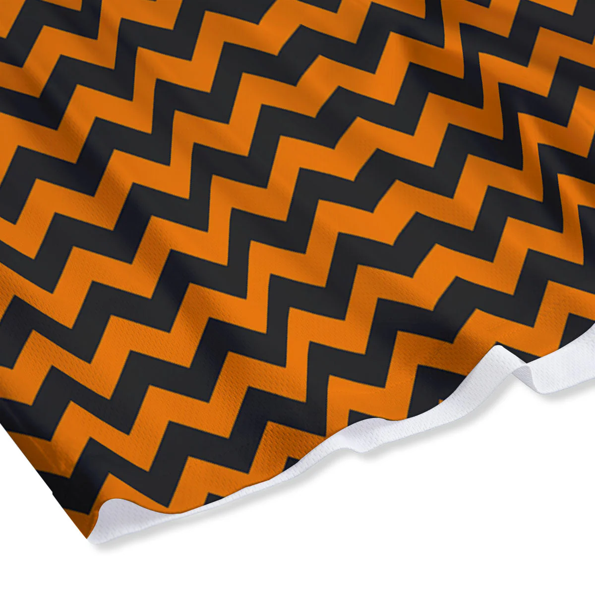 Halloween Chevron Orange Print Pattern Mesh Shorts - Image 4