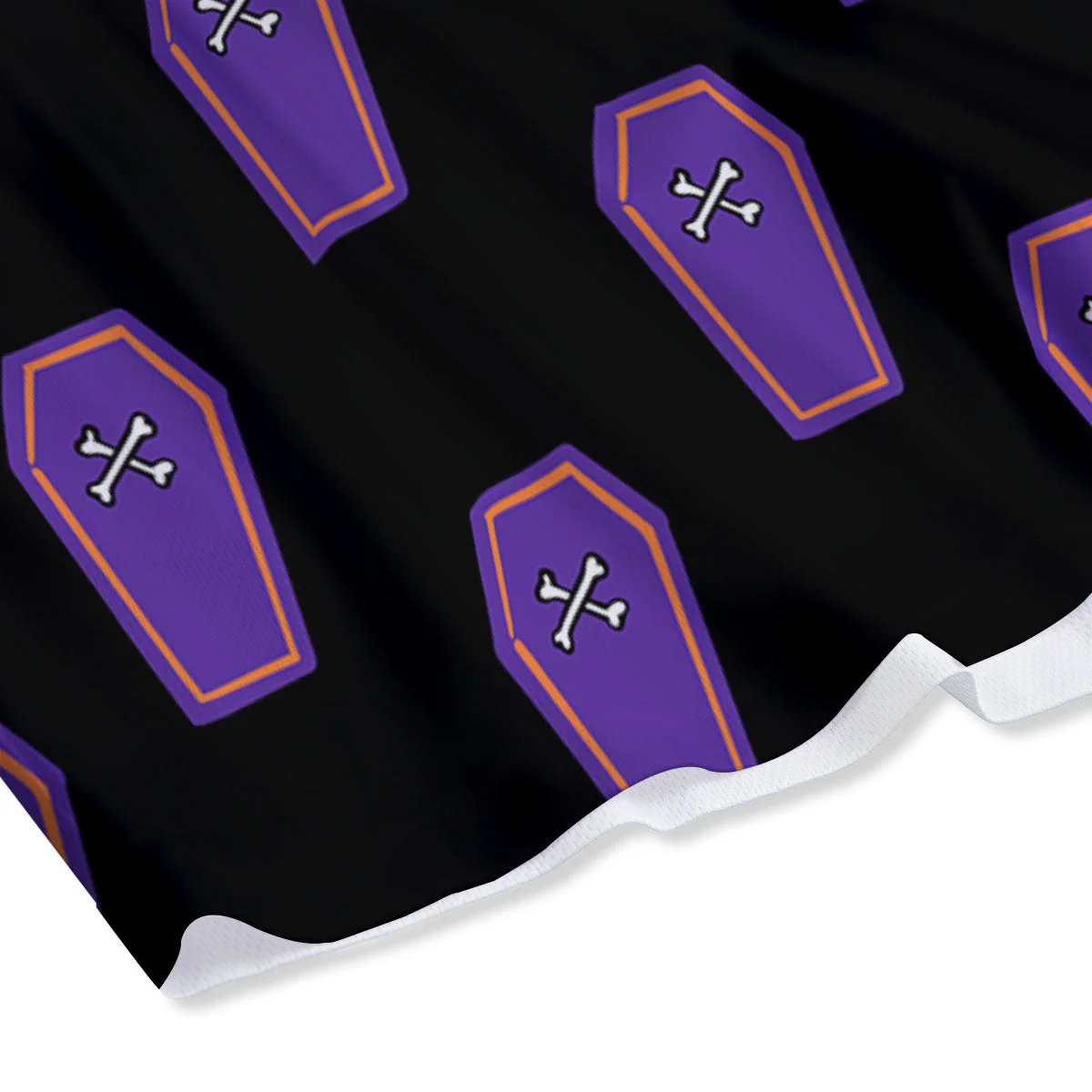 Halloween Coffin Purple Print Pattern Mesh Shorts - Image 4