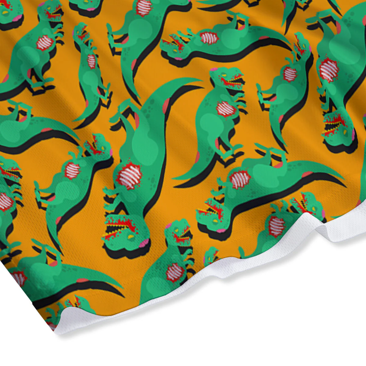 Halloween Cute Dino Print Pattern Mesh Shorts - Image 4