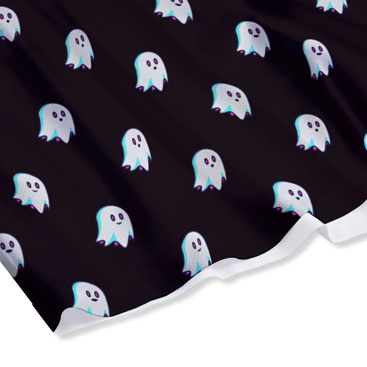 Halloween Ghost Little Print Pattern Mesh Shorts - Image 4