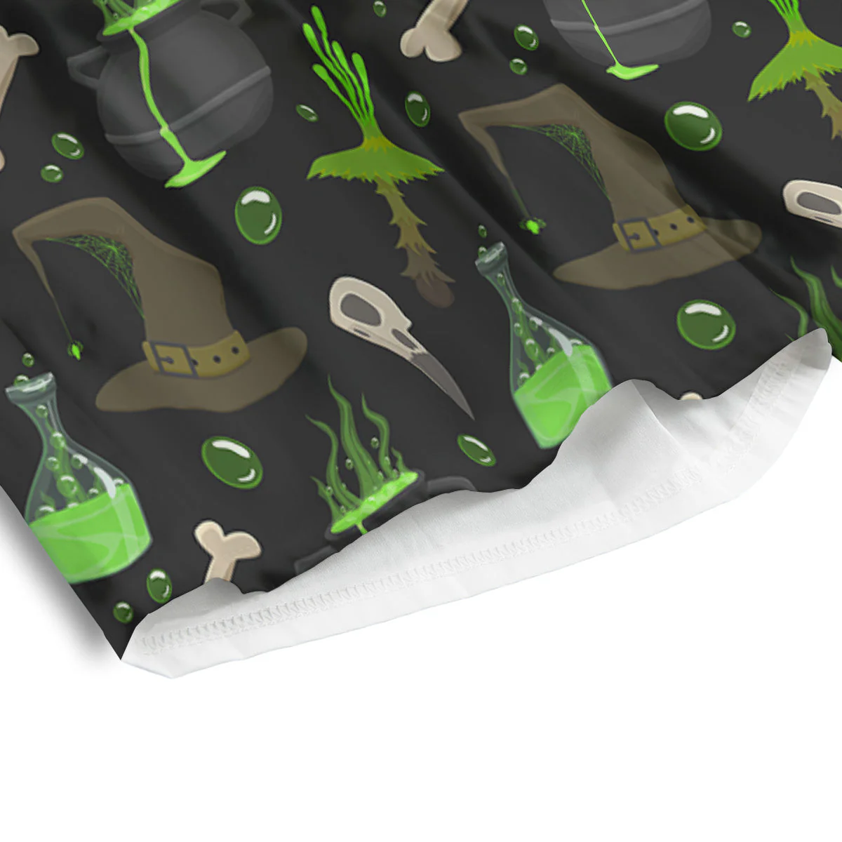 Halloween Green Poison Witch Print Pattern Men's Athletic Shorts - Image 4