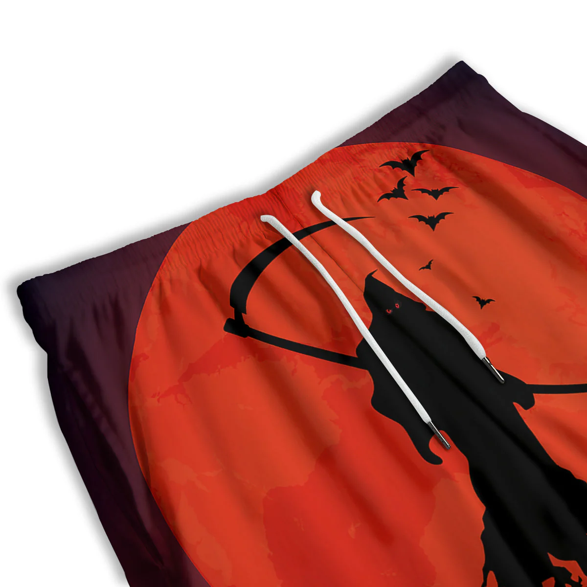 Halloween Grim Reaper Print Men's Athletic Shorts - Image 3