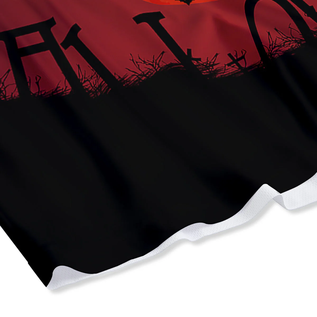 Halloween Grim Reaper Print Mesh Shorts - Image 4