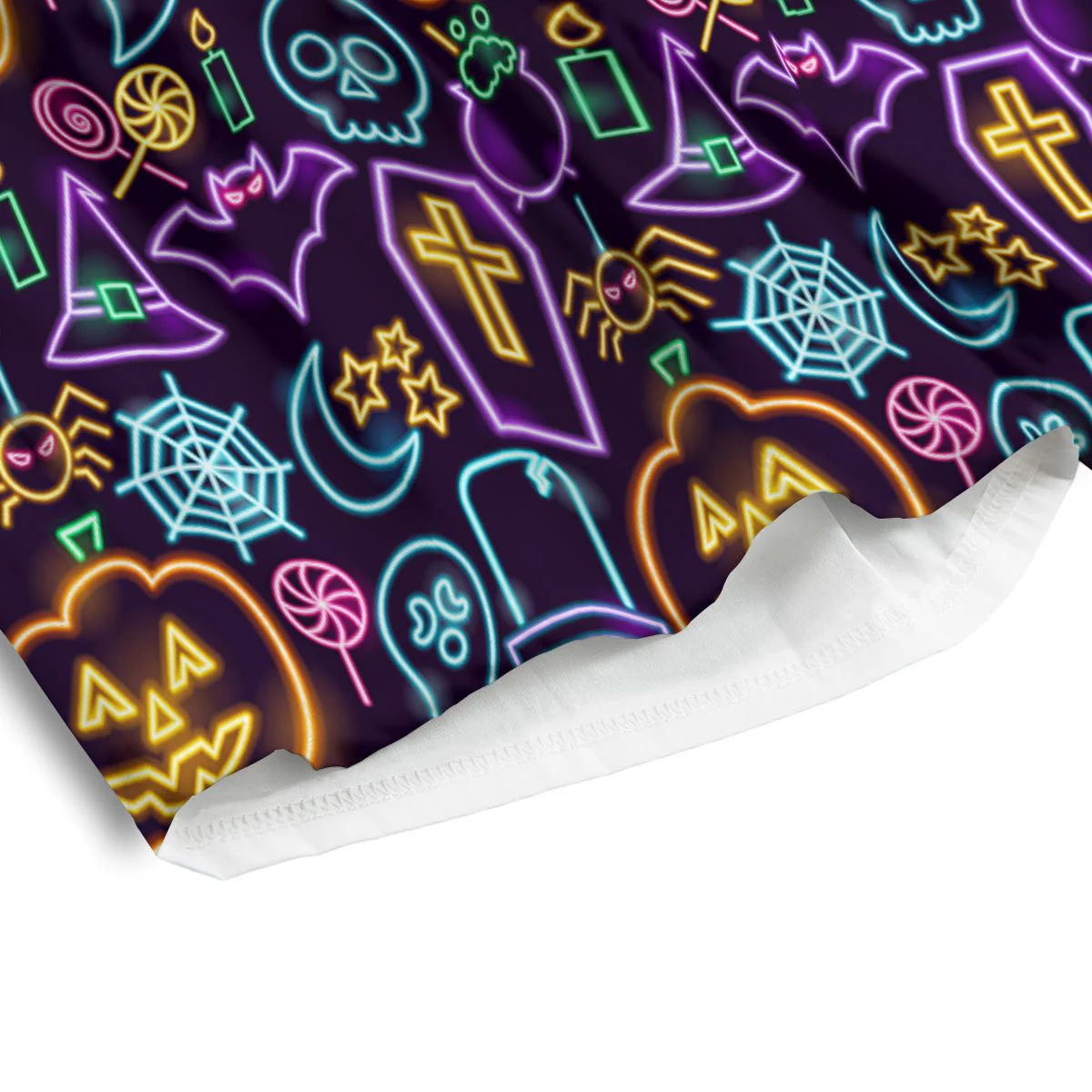 Halloween Neon Cute Print Pattern Men's Athletic Shorts - Image 4