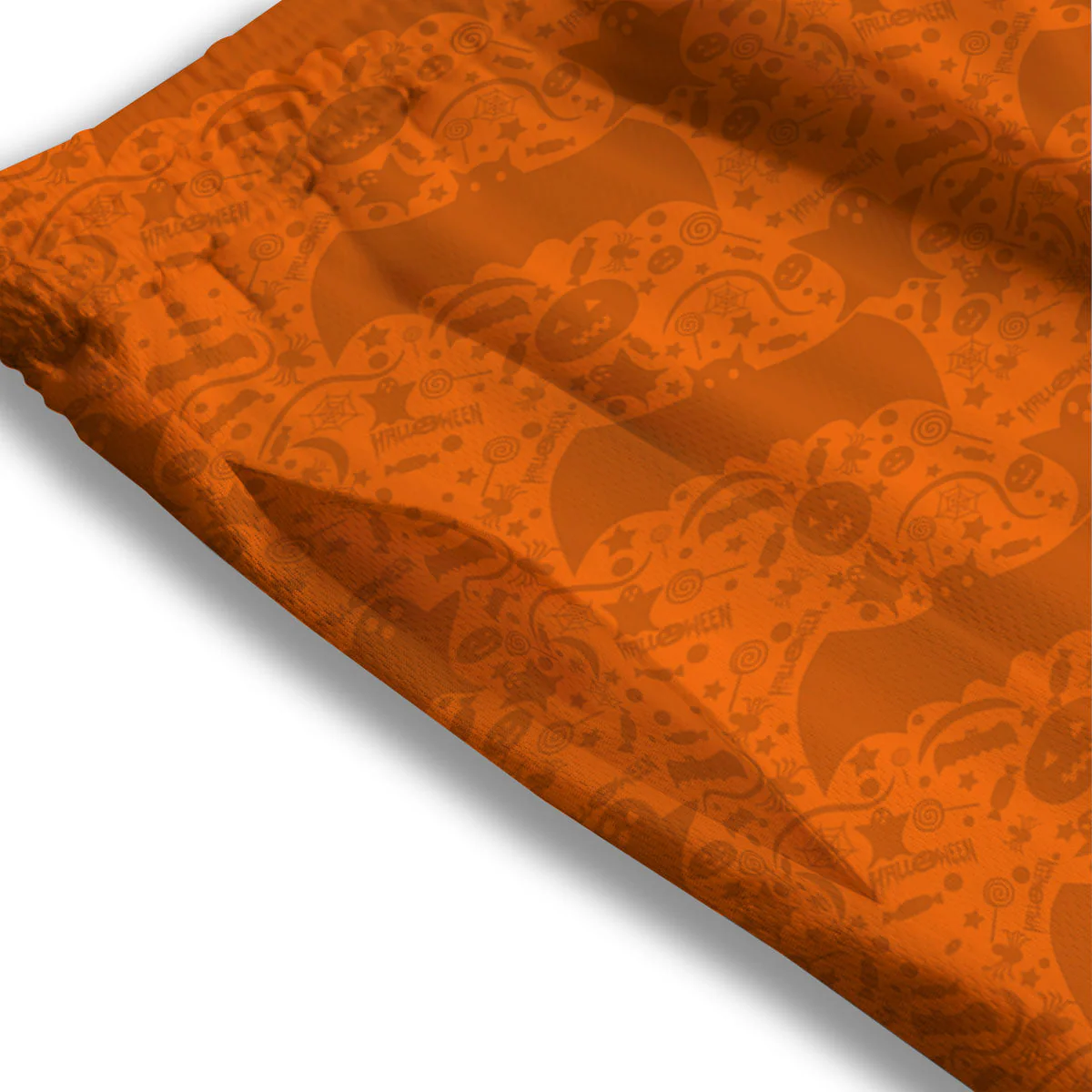Halloween Orange Print Pattern Mesh Shorts - Image 3