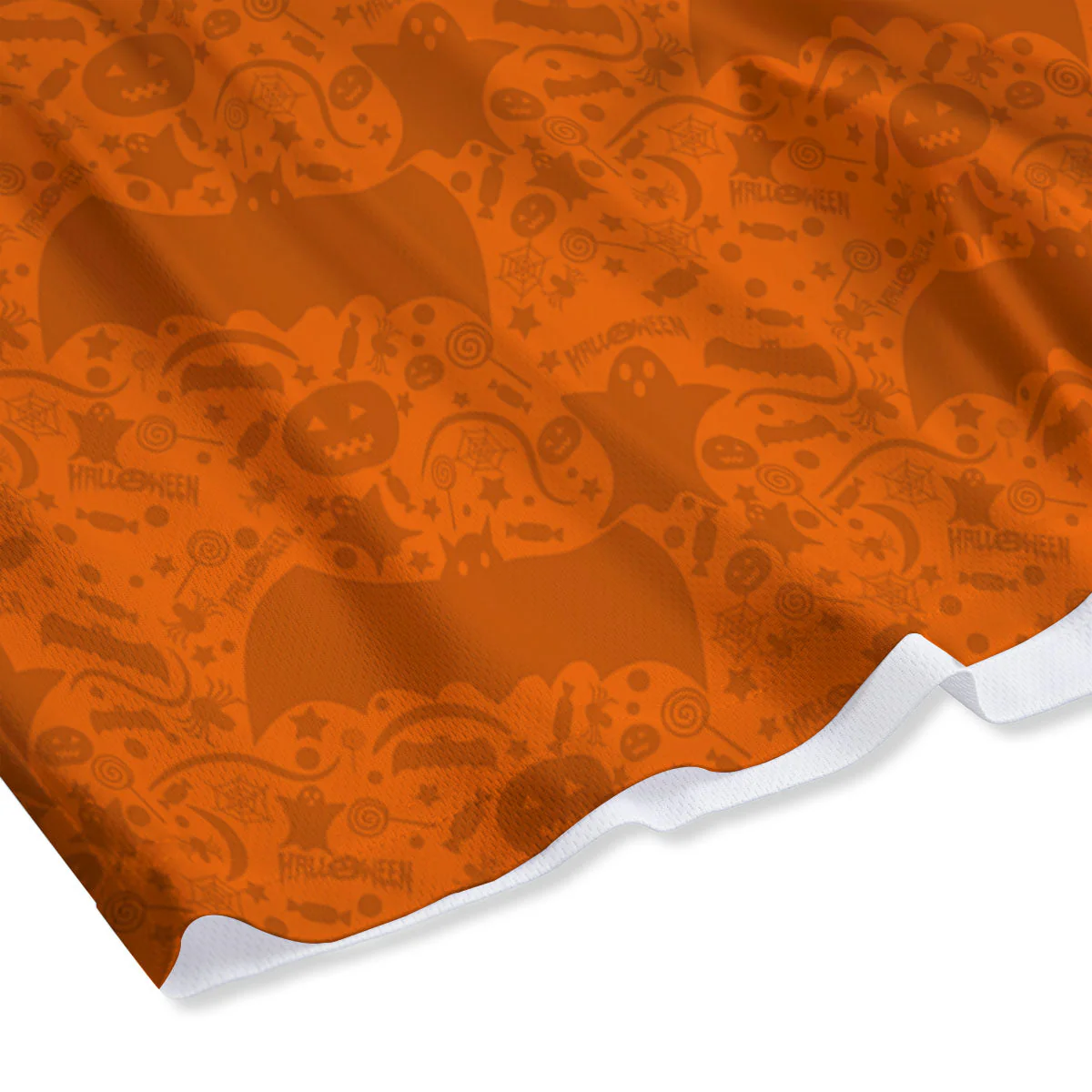 Halloween Orange Print Pattern Mesh Shorts - Image 4