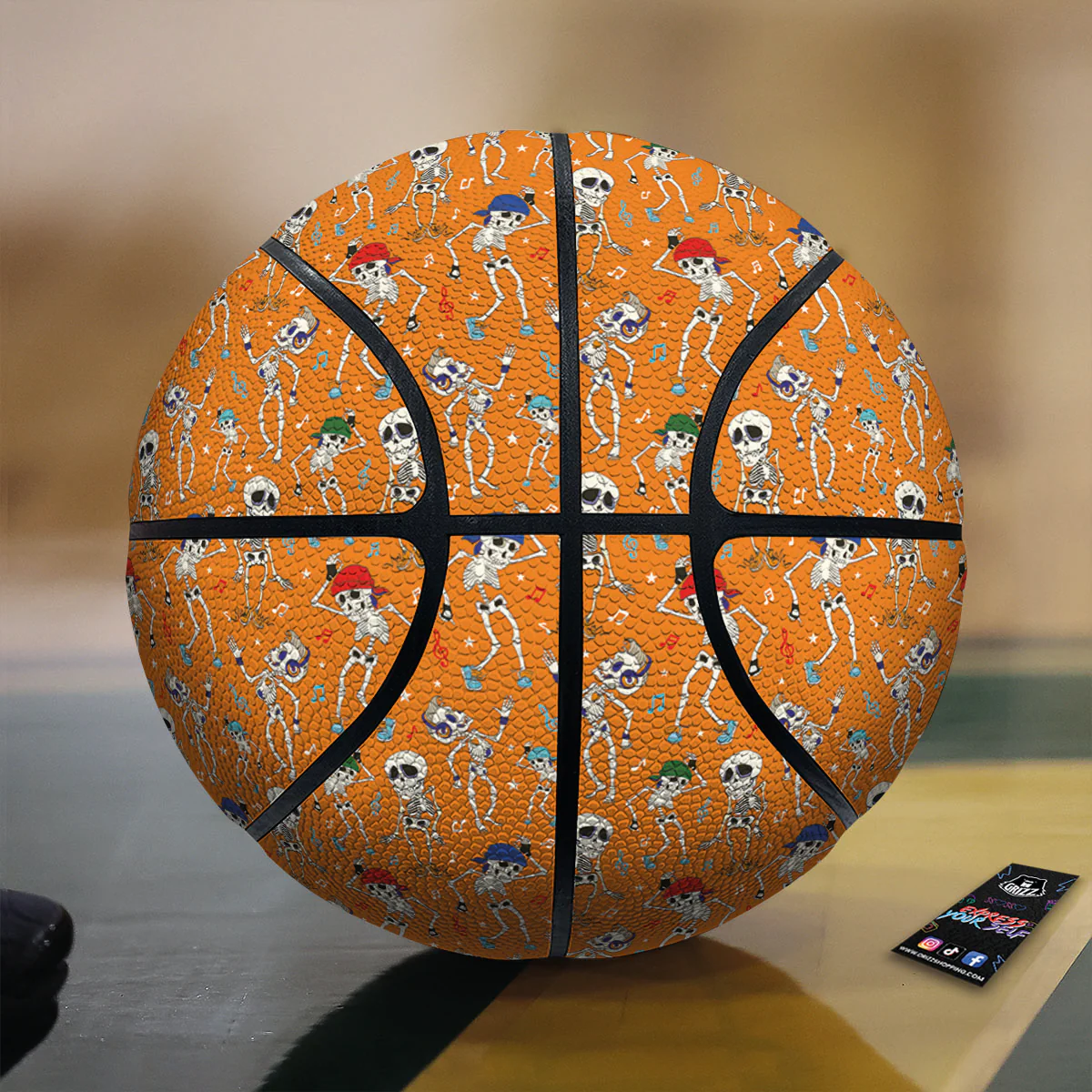 Halloween Party Orange Print Pattern Basketball