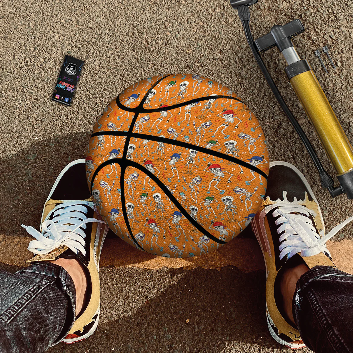 Halloween Party Orange Print Pattern Basketball - Image 3