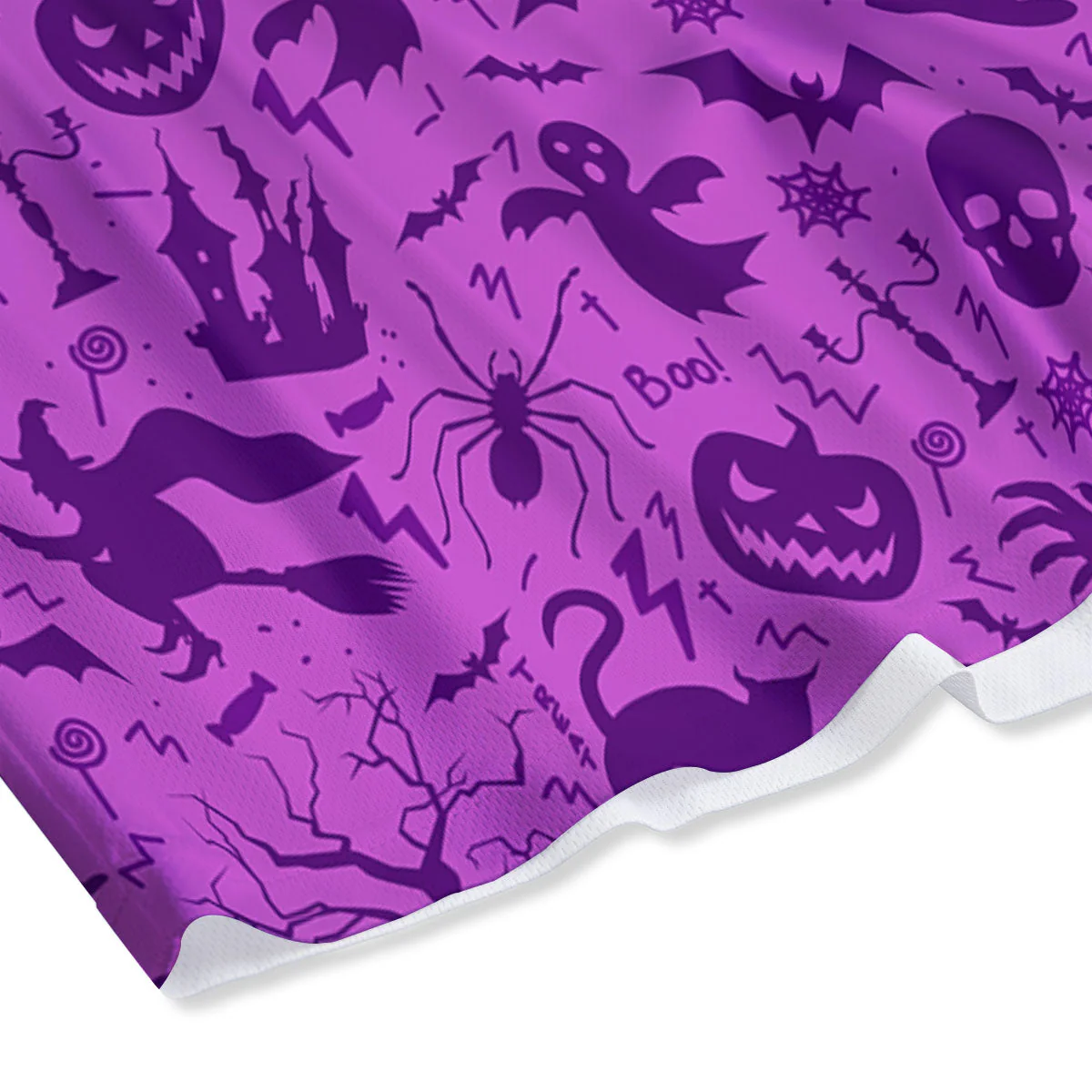 Halloween Purple Print Pattern Mesh Shorts - Image 4