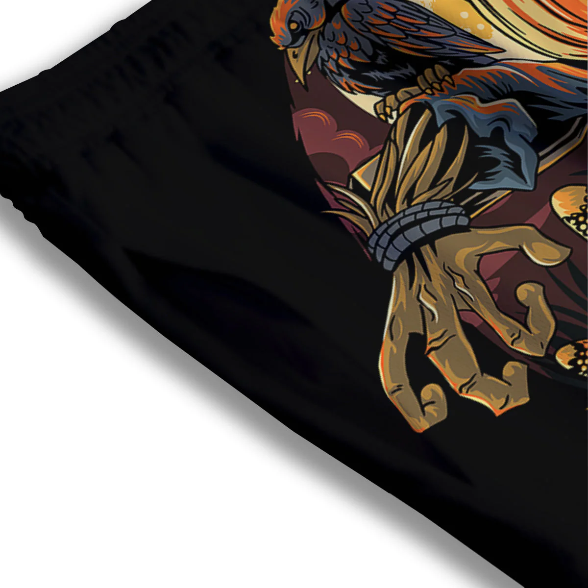 Halloween Scarecrow Print Mesh Shorts - Image 3