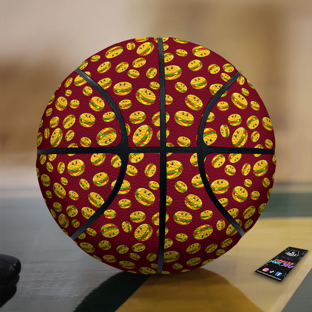 Hamburger Cute Print Pattern Basketball