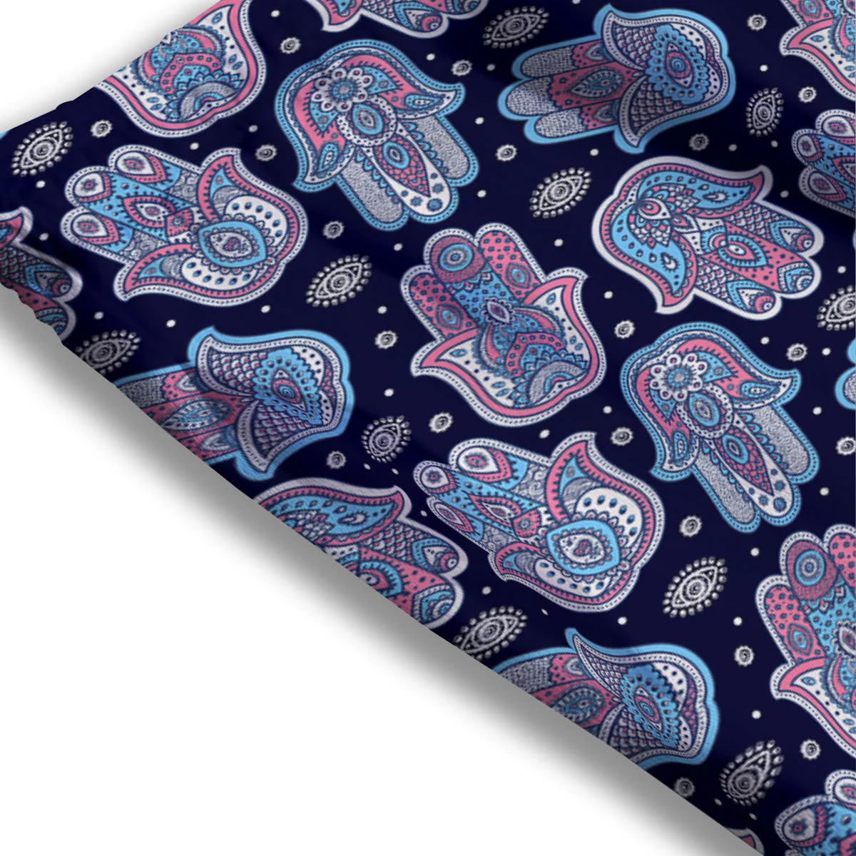 Hamsa Boho Print Pattern Mesh Shorts - Image 3