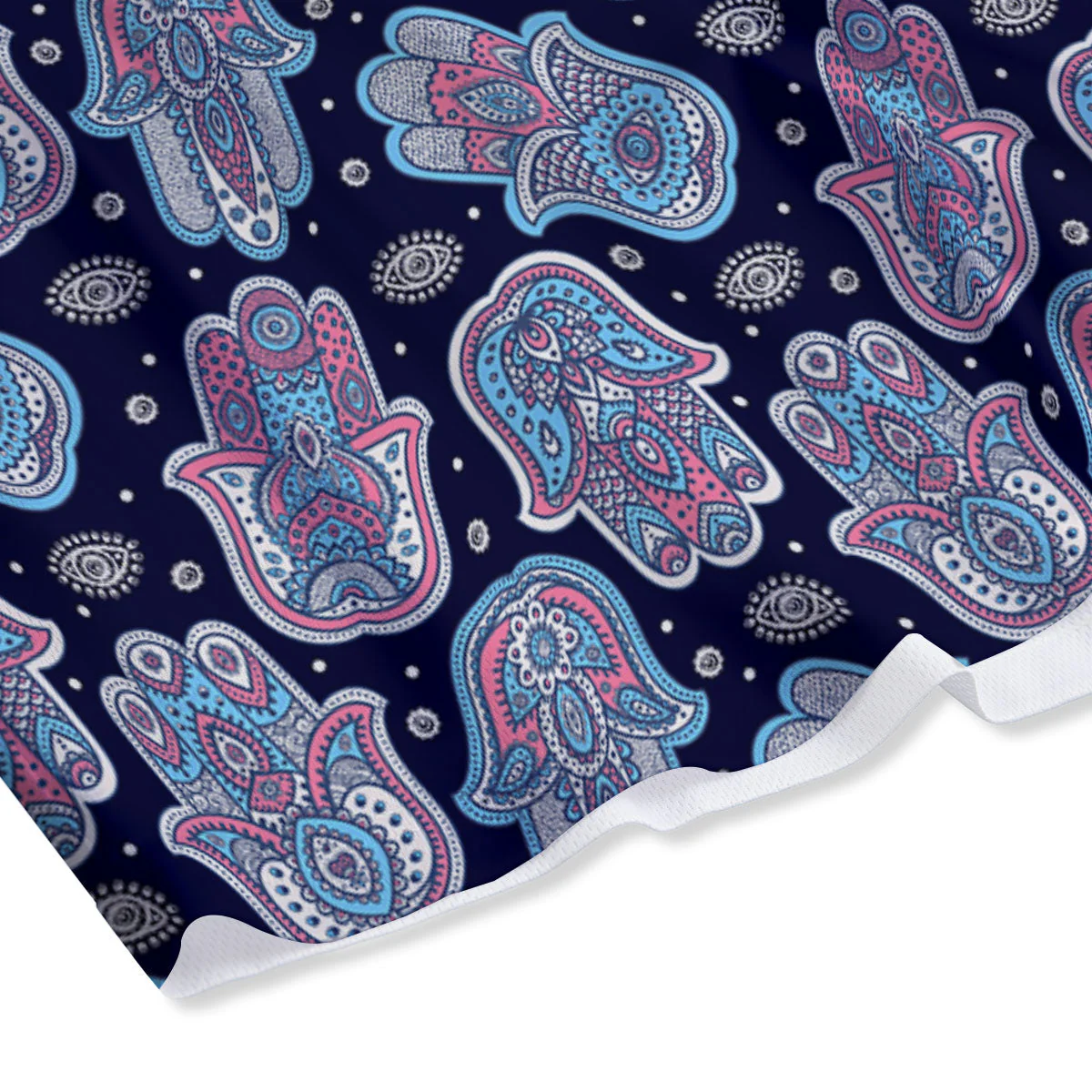 Hamsa Boho Print Pattern Mesh Shorts - Image 4
