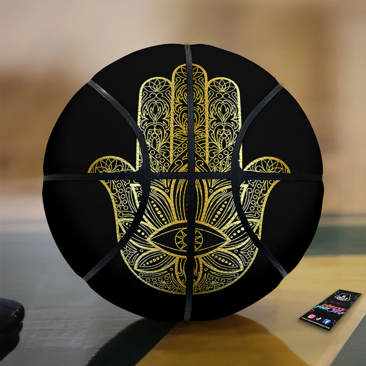 Hamsa Hand Gold Print Basketball