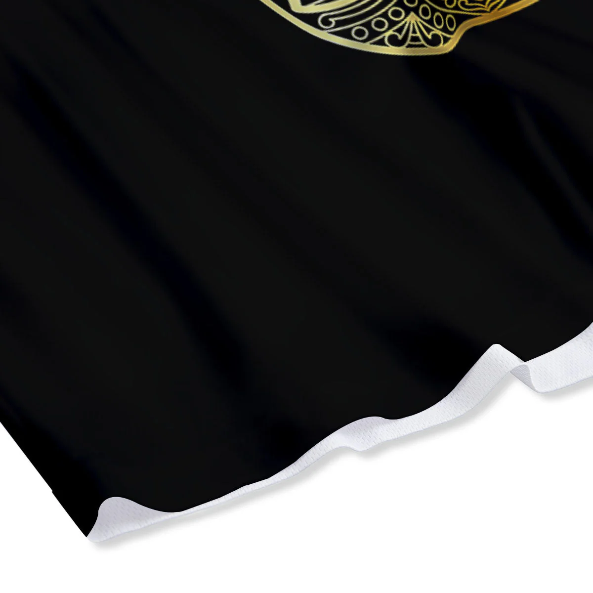 Hamsa Hand Gold Print Mesh Shorts - Image 4