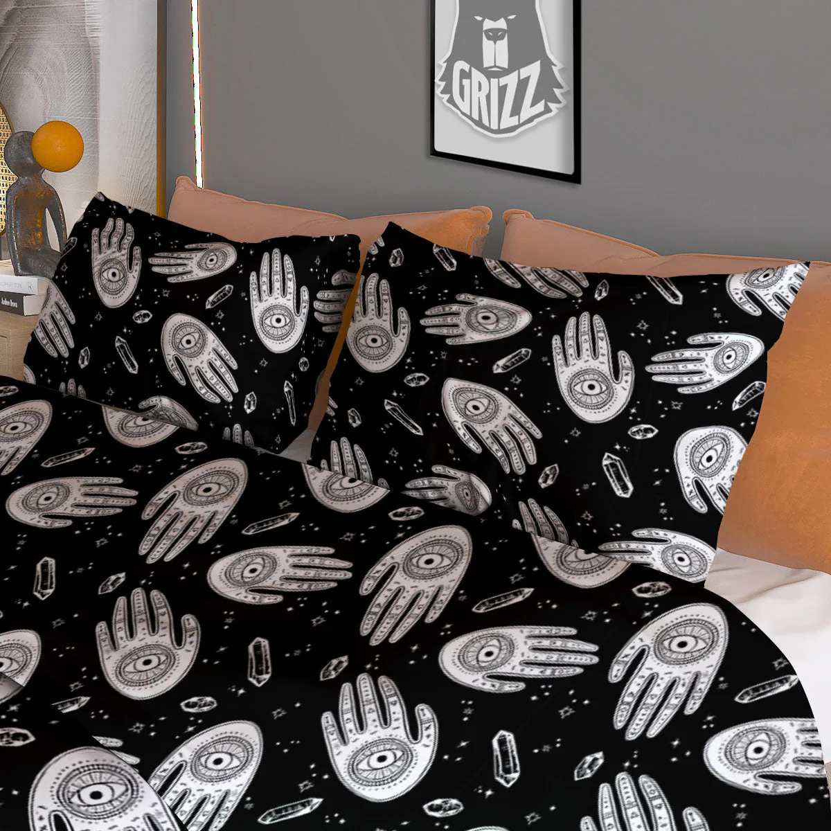 Hamsa Symbol Print Pattern Duvet Cover Bedding Set - Image 3