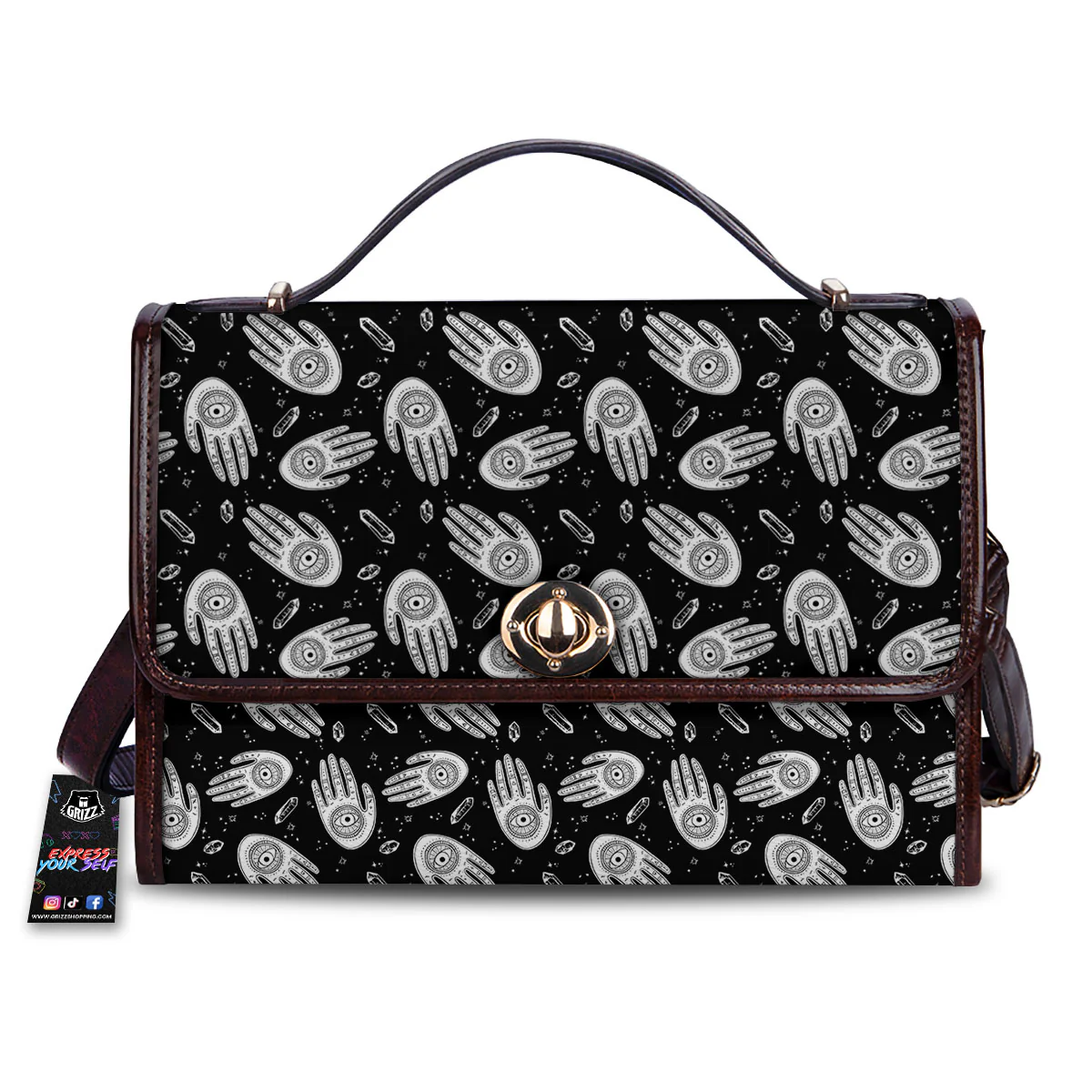 Hamsa Symbol Print Pattern Women's Satchel Bag