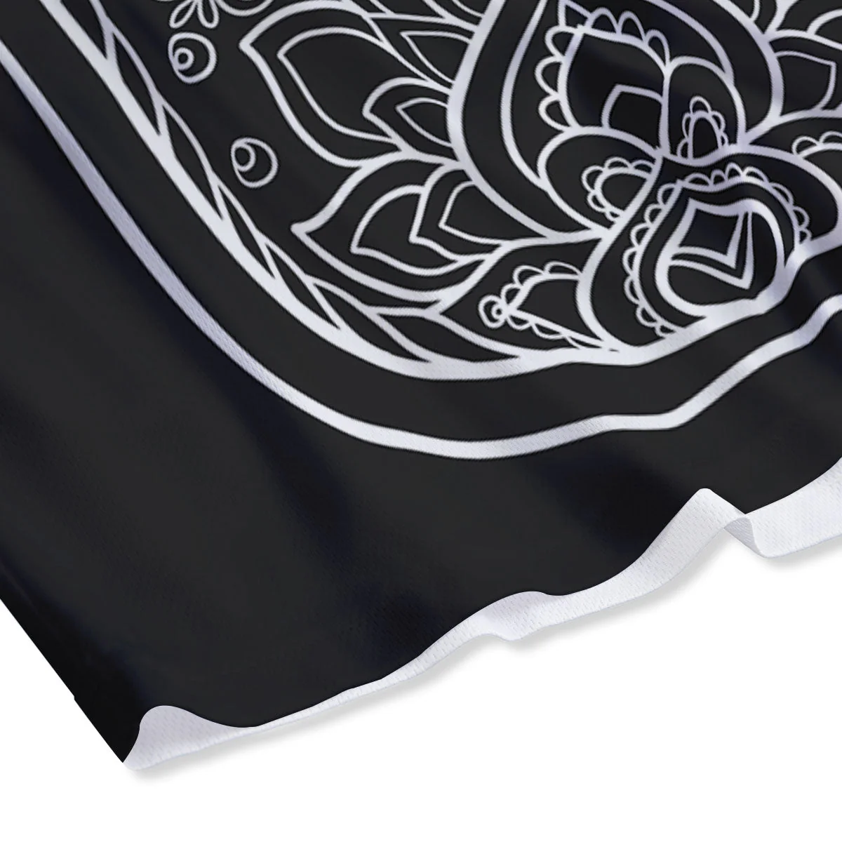 Hamsa White And Black Print Mesh Shorts - Image 4