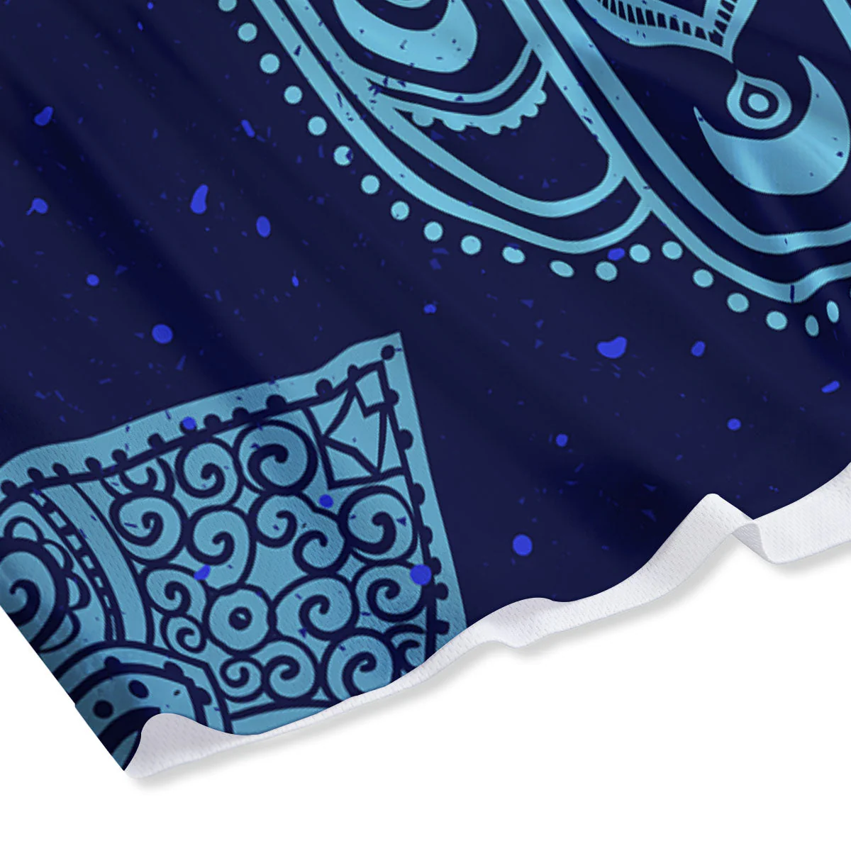 Hand Indian Hamsa Print Mesh Shorts - Image 4