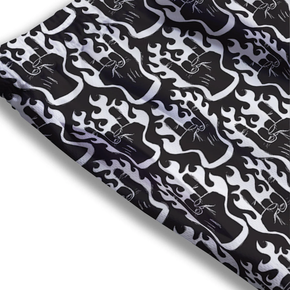 Hand Sign Rock And Roll Print Pattern Mesh Shorts - Image 3