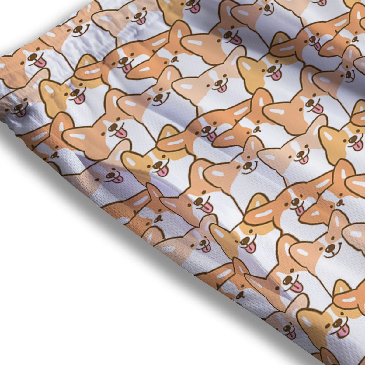 Happy Corgi Print Pattern Mesh Shorts - Image 3