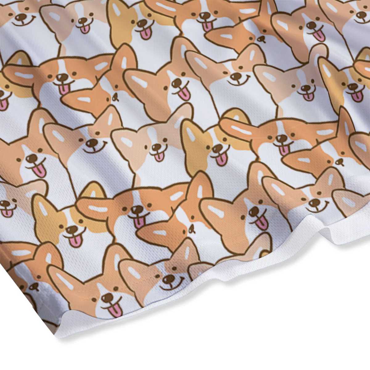 Happy Corgi Print Pattern Mesh Shorts - Image 4