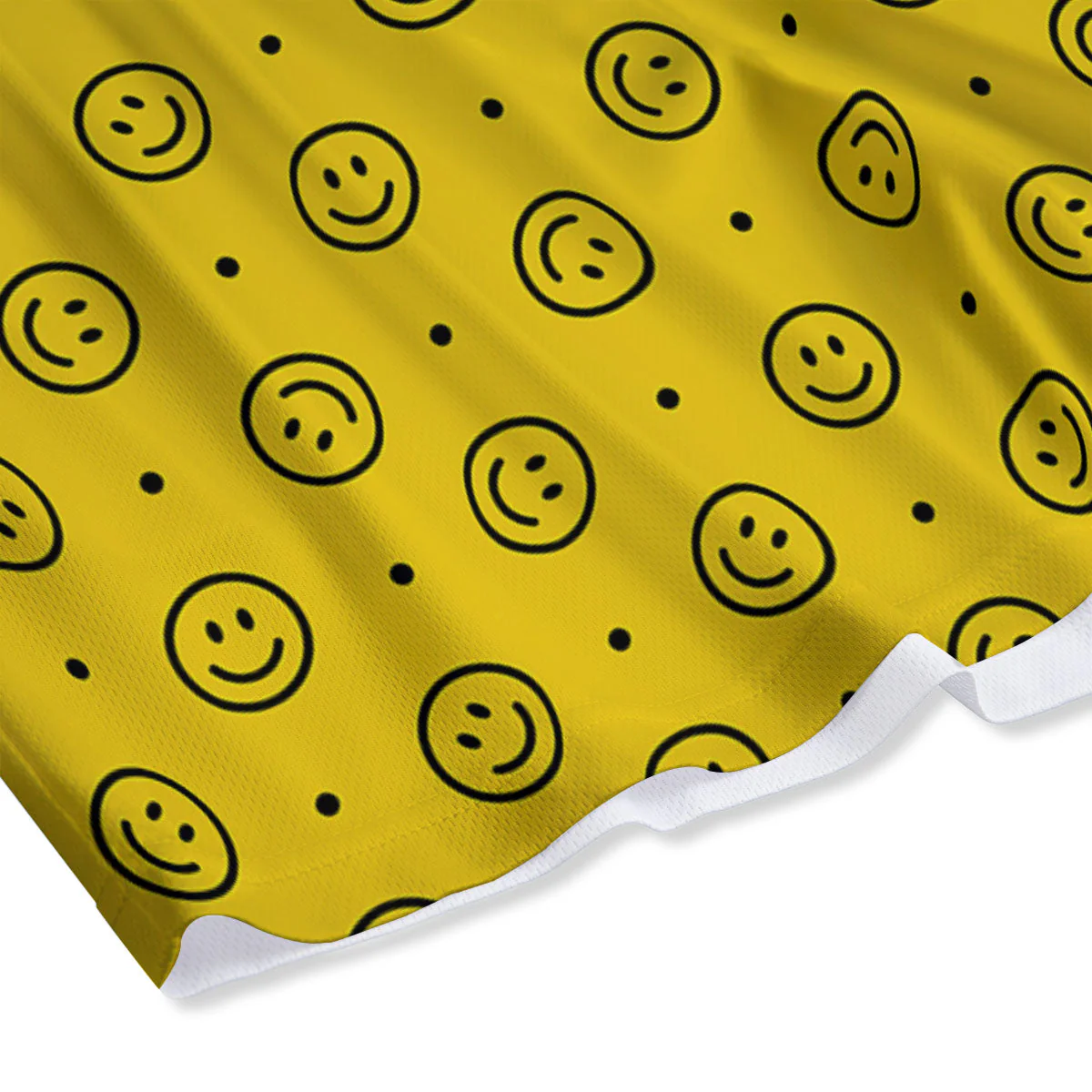 Happy Emoji Print Pattern Mesh Shorts - Image 4