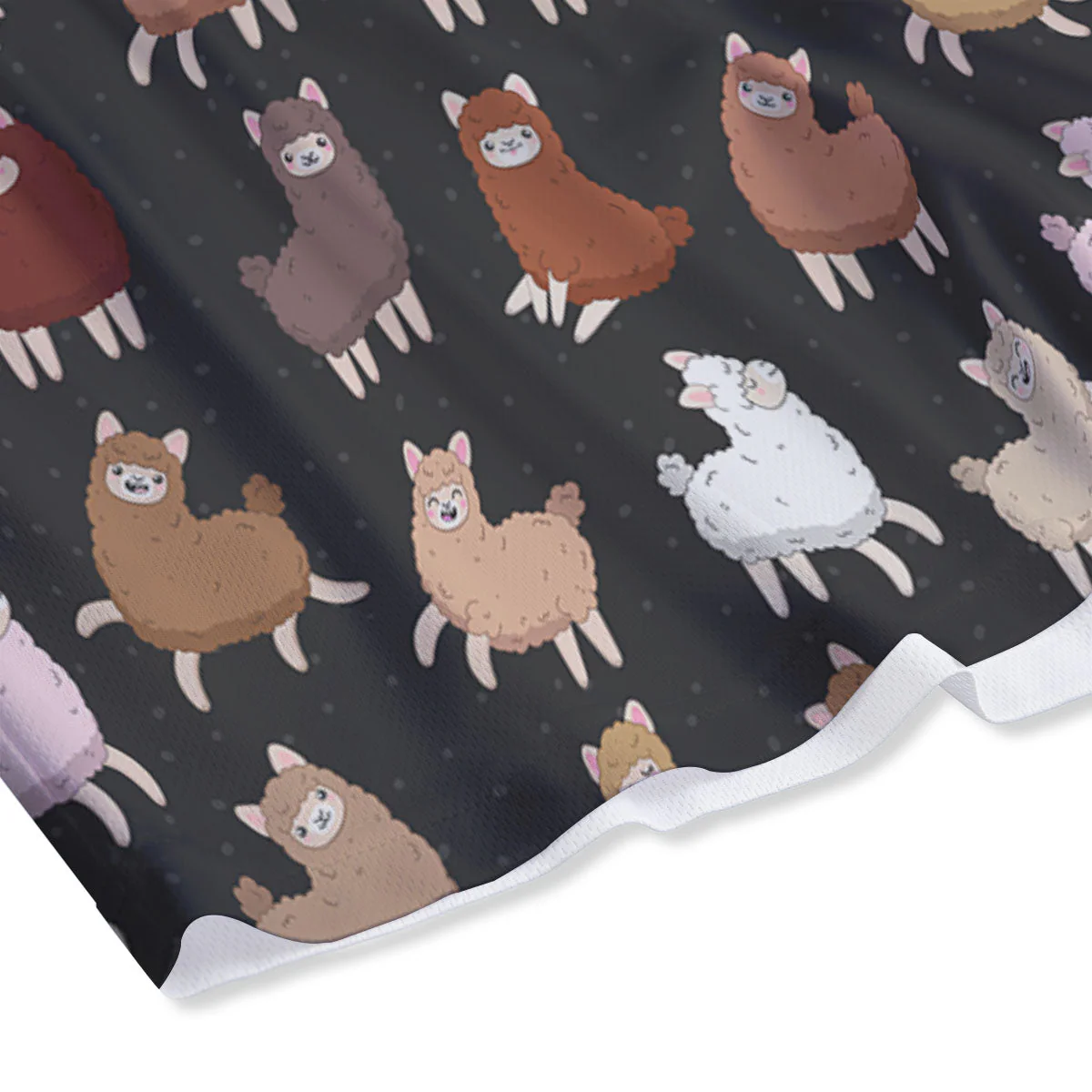 Happy Llama Print Pattern Mesh Shorts - Image 4