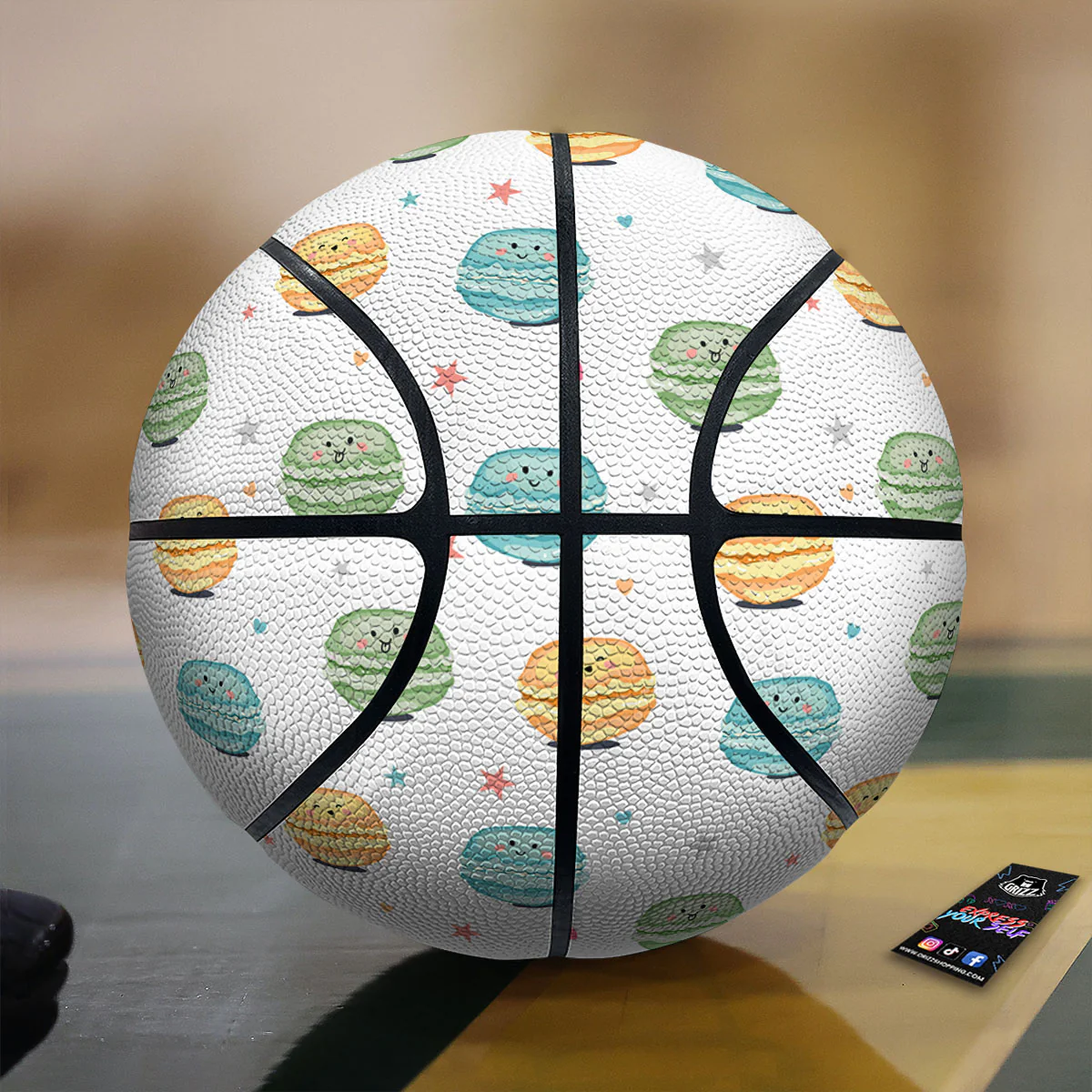 Happy Macarons Print Pattern Basketball