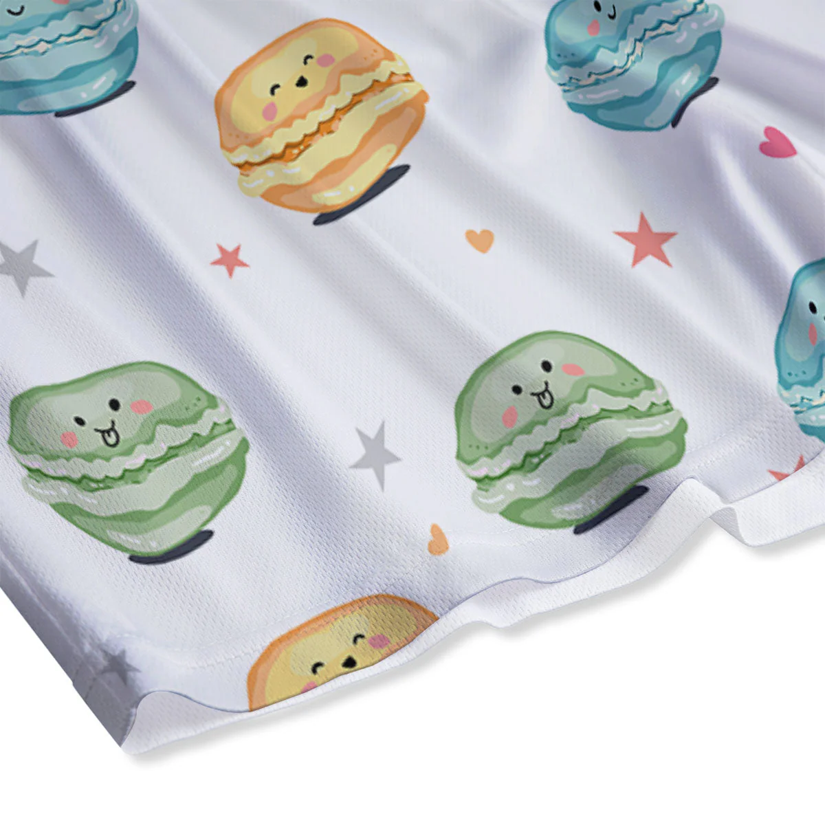 Happy Macarons Print Pattern Mesh Shorts - Image 4