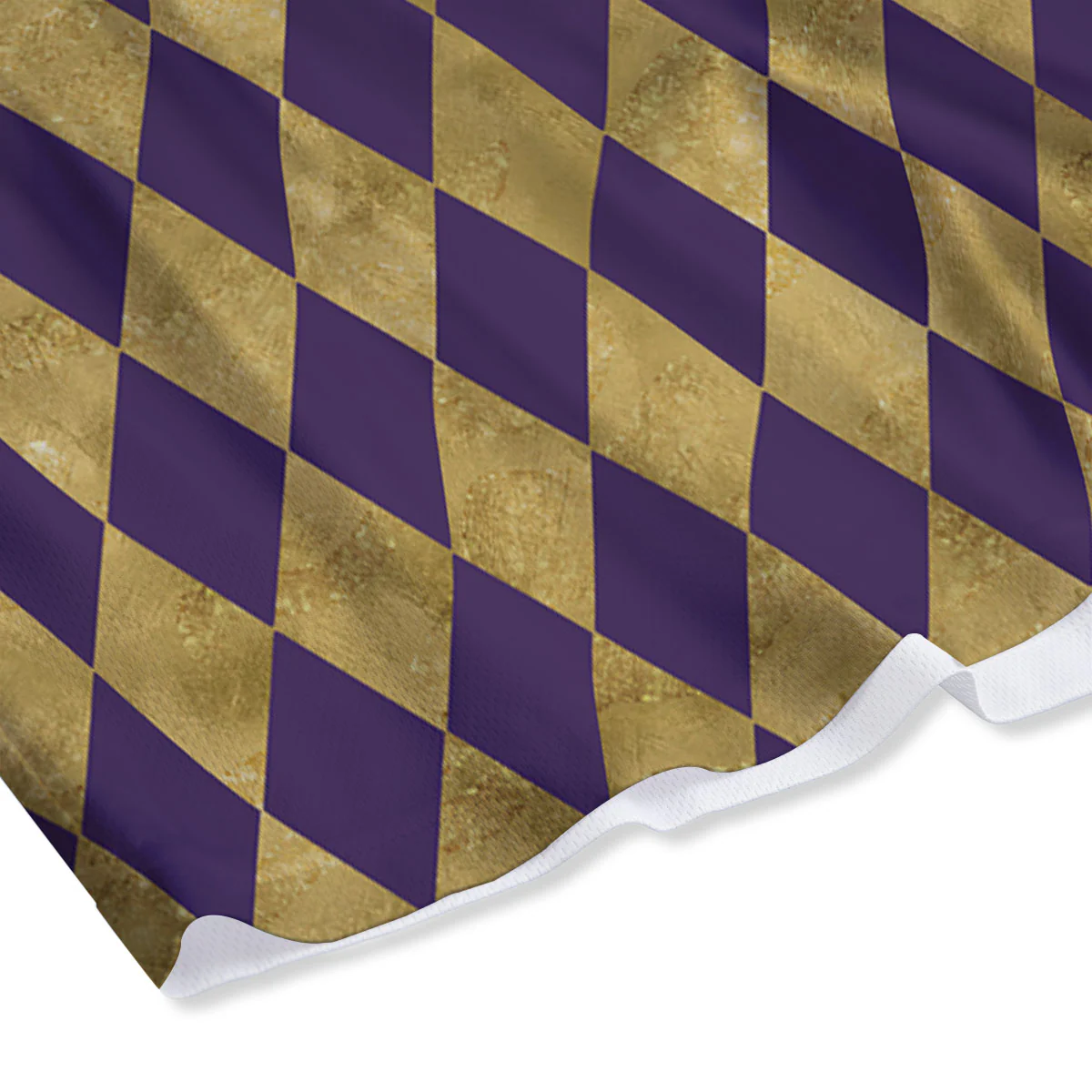 Harlequin Gold And Purple Print Pattern Mesh Shorts - Image 4