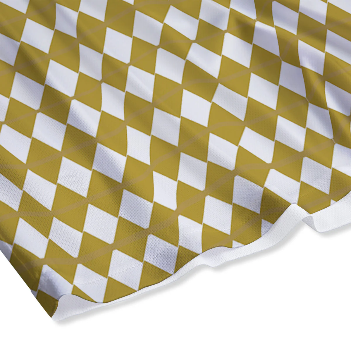 Harlequin Gold And White Print Pattern Mesh Shorts - Image 4