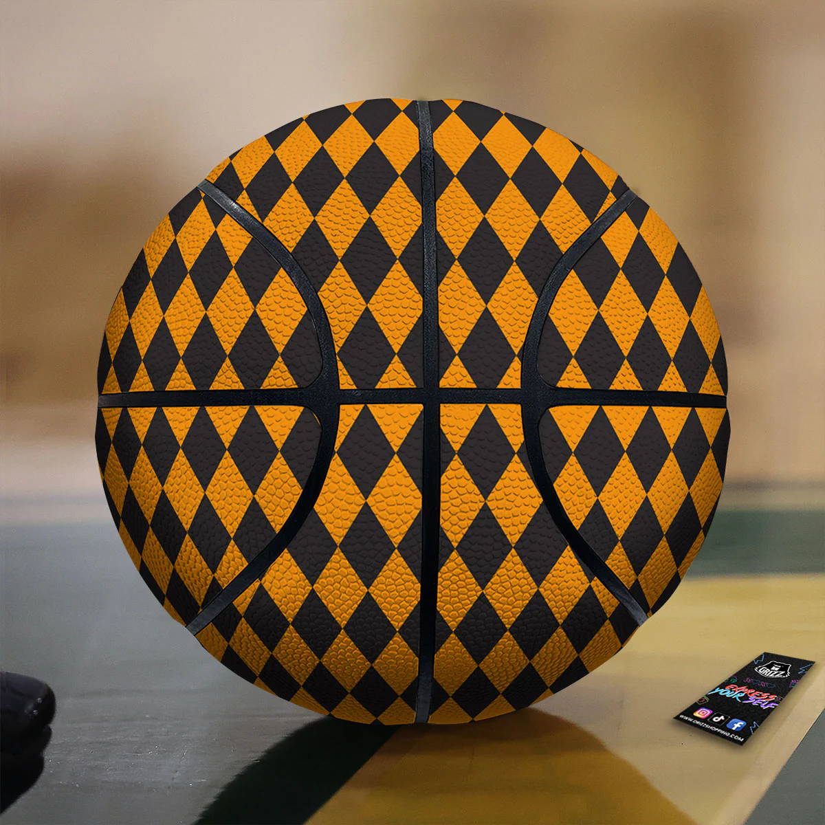 Harlequin Halloween Print Pattern Basketball