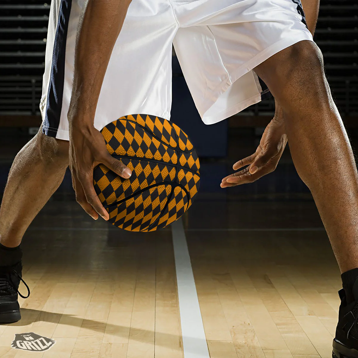 Harlequin Halloween Print Pattern Basketball - Image 3