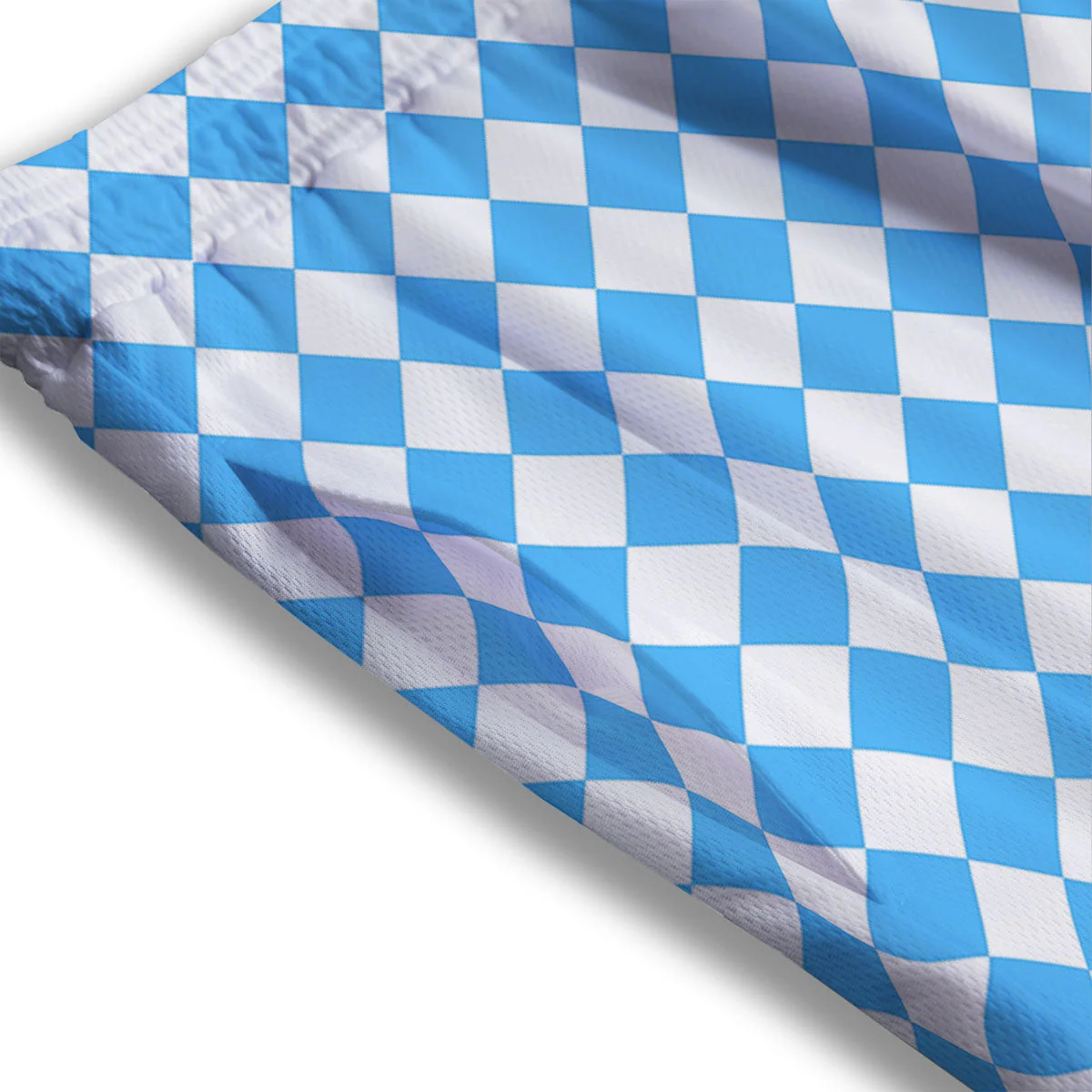 Harlequin White And Blue Print Pattern Mesh Shorts - Image 3