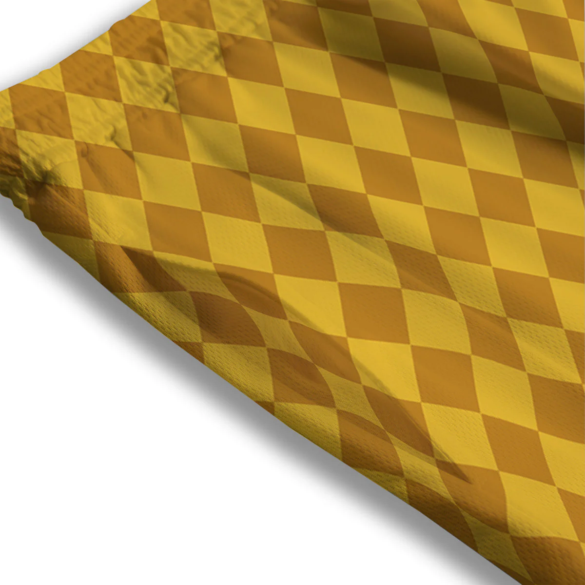 Harlequin Yellow Print Pattern Mesh Shorts - Image 3