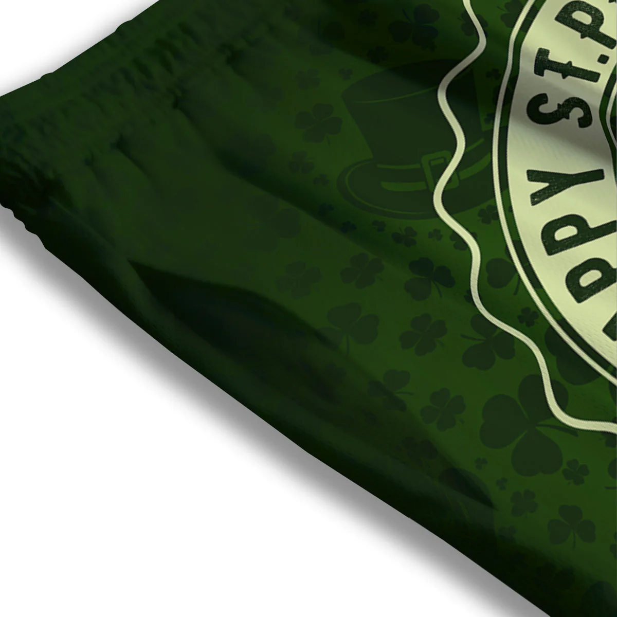 Hat And St. Patrick's Day Clover Print Mesh Shorts - Image 3